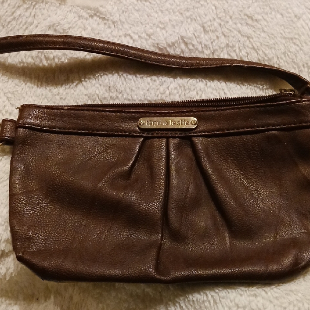 Timi & Leslie Brown Leather Clutch